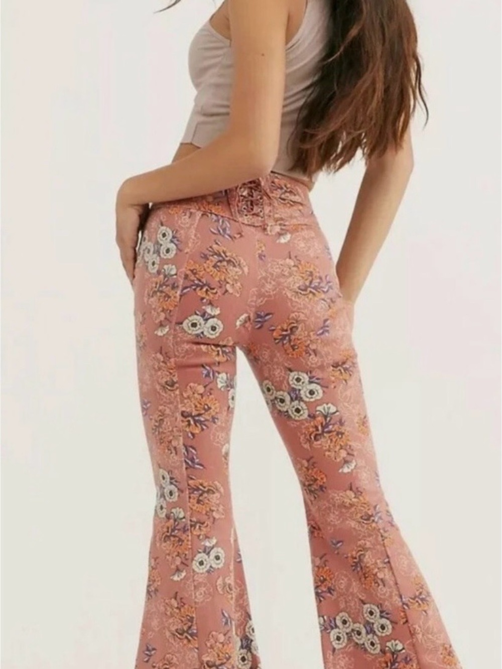 We The Free CRVY Rose Floral Boot-Flare Pants